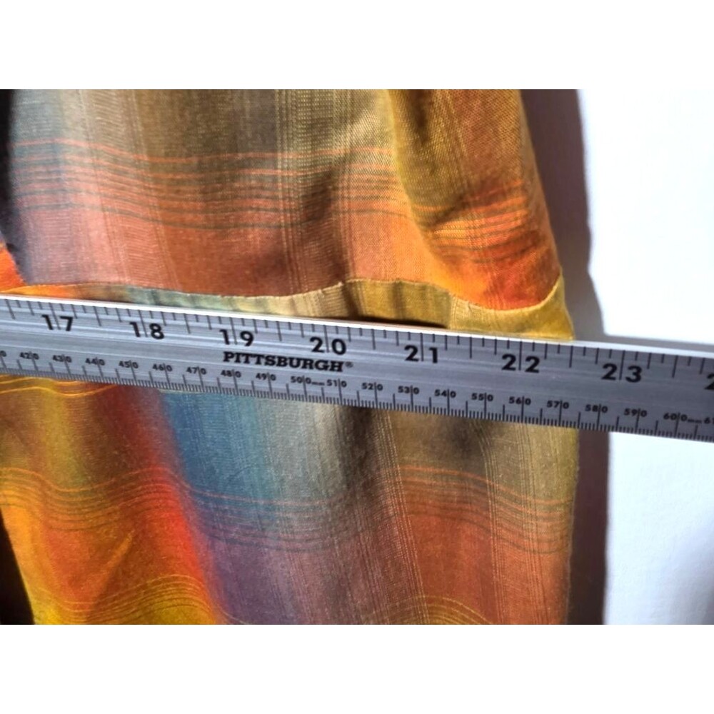 VTG 60s 70s Rainbow Plaid Shift Dress Side Button Mod Shirtdress WhimsiGoth XL - Picture 4 of 7